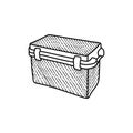 Portable Fridge Line Art Illustration Creative Design