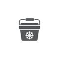 Portable fridge vector icon, Ice cooler simple solid icon isolated on white