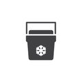 Portable fridge vector icon