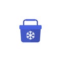 Portable fridge vector icon on white