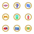 Portable gadget icons set, cartoon style