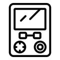 Portable game device icon outline vector. Handheld controller
