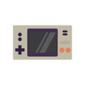 portable game player. Old portable console games. Retro games gadget of the 90s. portable classic console game pad flat design