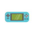 portable game player. Old portable console games. Retro games gadget of the 90s. portable classic console game pad flat design