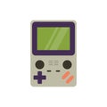 portable game player. Old portable console games. Retro games gadget of the 90s. portable classic console game pad flat design