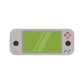 portable game player. Old portable console games. Retro games gadget of the 90s. portable classic console game pad flat design