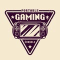 Portable gaming console vector emblem