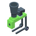 Portable garden shredder icon isometric vector. Robot tool