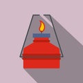 Portable gas burner flat icon