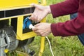 Portable gasoline generator.The use of an autonomous energy source. An additional source of energy Royalty Free Stock Photo