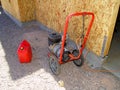 Portable Generator sitting at an Arizona construction site Royalty Free Stock Photo