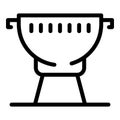 Portable grill icon, outline style