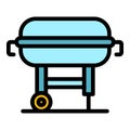 Portable grill icon vector flat