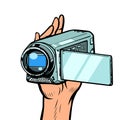 Portable hand-held video camera Royalty Free Stock Photo