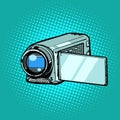 Portable hand-held video camera Royalty Free Stock Photo