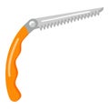 Portable hand saw icon cartoon vector. Garden tool