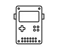 Portable handheld retro gaming console. Outline icon. Object isolated on white background