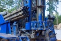 Portable hydraulic power on a water well drilling rig with private plot of land with water extraction included Royalty Free Stock Photo
