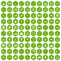 100 portable icons hexagon green