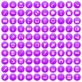 100 portable icons set purple