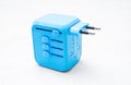 Portable international power adapter travel plug Royalty Free Stock Photo