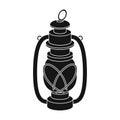 Portable kerosene lamp.African safari single icon in black style vector symbol stock illustration web.