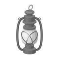 Portable kerosene lamp.African safari single icon in monochrome style vector symbol stock illustration web.