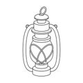 Portable kerosene lamp.African safari single icon in outline style vector symbol stock illustration web.