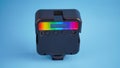 Portable LED Light for Camera on blue background Royalty Free Stock Photo