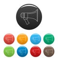 Portable megaphone icons set color vector Royalty Free Stock Photo