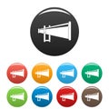 Portable megaphone icons set color vector Royalty Free Stock Photo