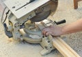 Portable miter saw, woodworking power tools Royalty Free Stock Photo