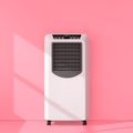 Portable Mobile Room Air Conditioner in Pink Room. 3d Rendering