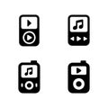 Portable Music Device Solid Icons Royalty Free Stock Photo
