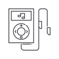 Portable music player icon, linear isolated illustration, thin line vector, web design sign, outline concept symbol with Royalty Free Stock Photo