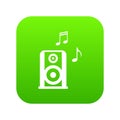 Portable music speacker icon digital green