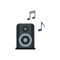 Portable music speacker icon, flat style