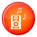Portable music speacker icon, flat style