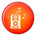 Portable music speacker icon, flat style Royalty Free Stock Photo