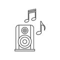 Portable music speacker icon, outline style