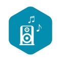 Portable music speacker icon, simple style
