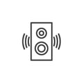 Portable music speaker outline icon