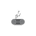 Portable music speaker vector icon symbol isolated on white background