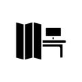 Portable office walls glyph icon