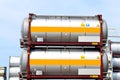 Portable oil and chemical storage tanks Royalty Free Stock Photo