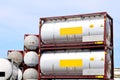 Portable oil and chemical storage tanks Royalty Free Stock Photo