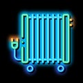 Portable Oil Radiator Heating System neon glow icon illustration