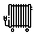 Portable Oil Radiator Heating System Vector Icon