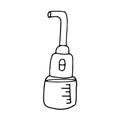 Portable oral irrigator vector outline icon. Water flosser symbol isolated on white. Vector illustration