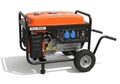 Portable orange and black generator with wheels Royalty Free Stock Photo